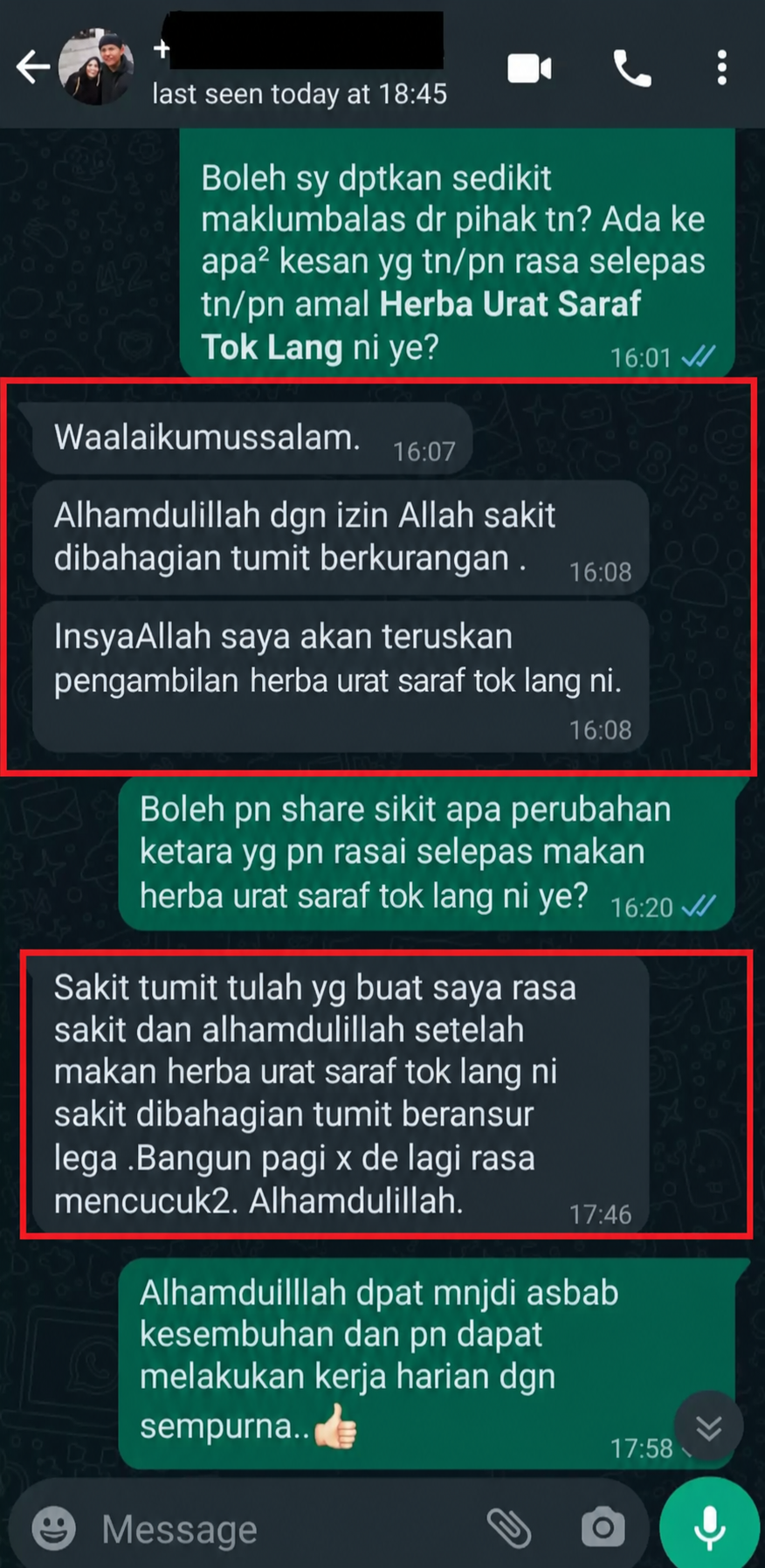 Testimoni pelanggan Tok Lang 1