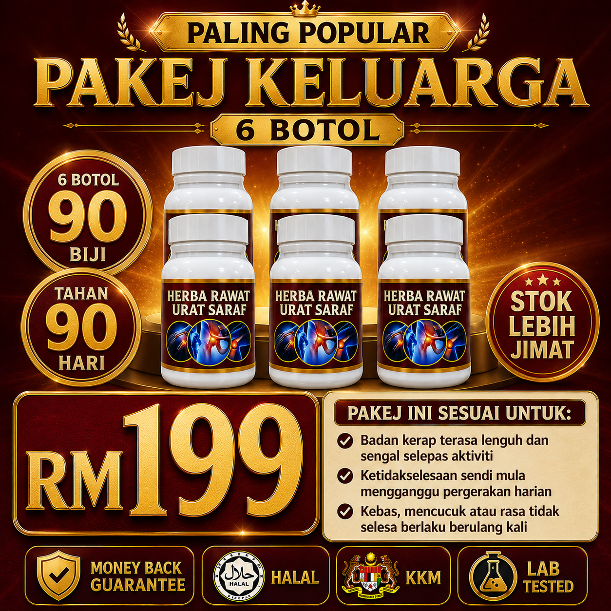 Pakej 6 Botol Herba Tok Lang