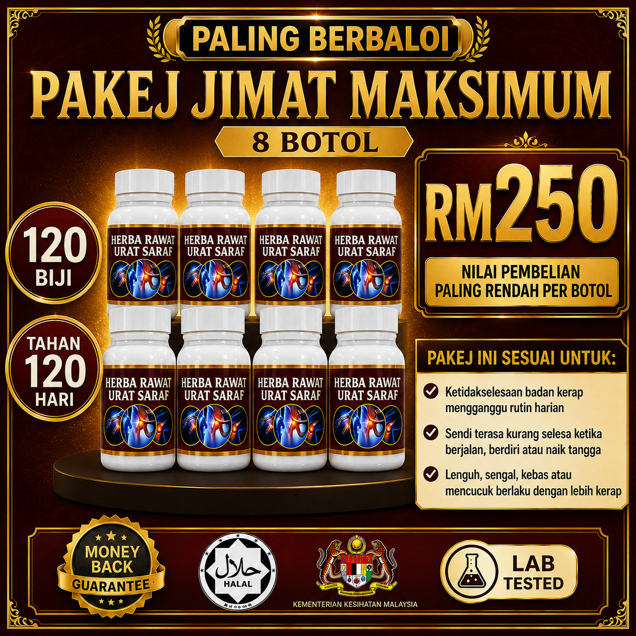 Pakej 8 Botol Herba Tok Lang