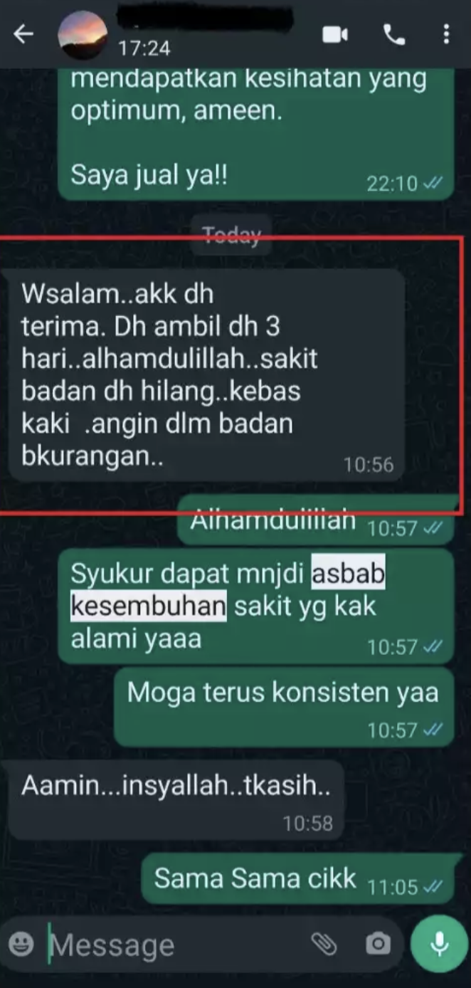 Testimoni pelanggan Tok Lang 8